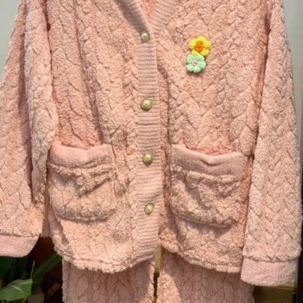 Knitted Floral Pj Set