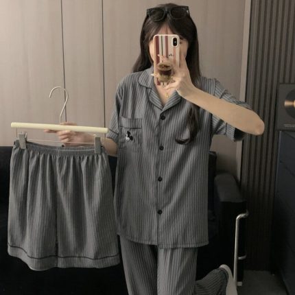 Grey Pinstripe Pj Set