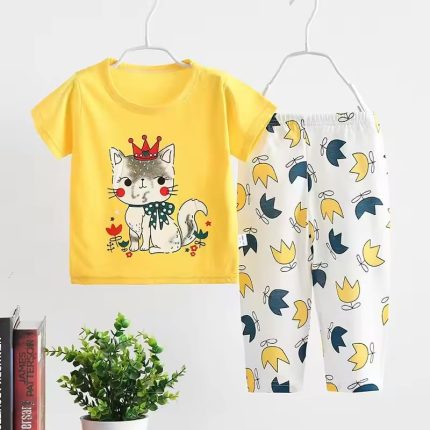 Floral Cat Pj Set